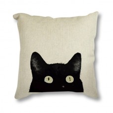 Peeping Black Kitty Cushion
